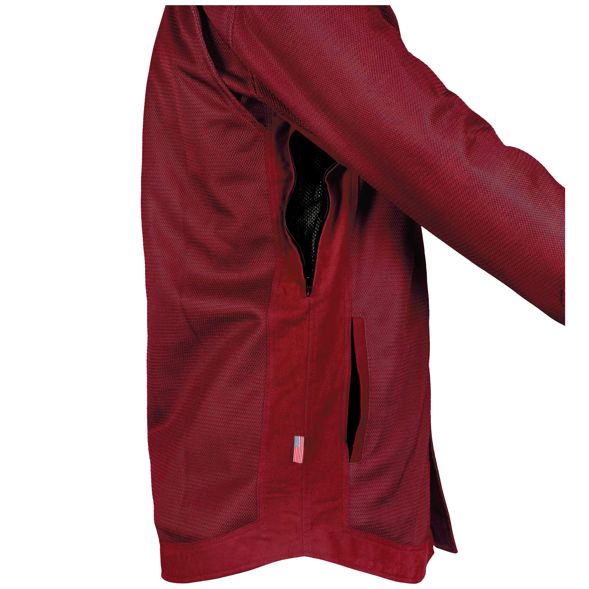 SALE Protective Summer Mesh Shirt - Red Maroon Solid with Pads