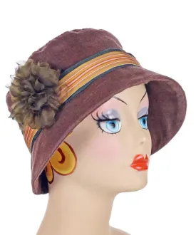 Samantha Hat Style - Linen in Chocolate with Assorted Trims (One Medium / One Large Left!)