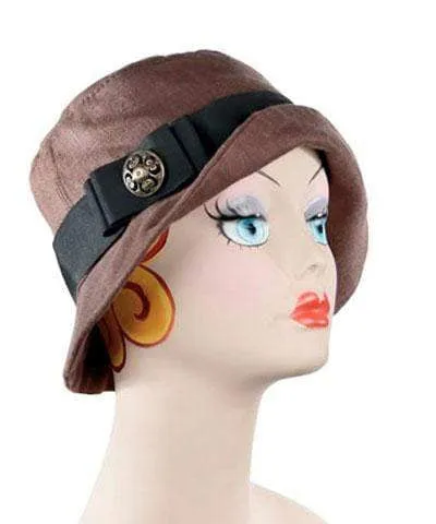 Samantha Hat Style - Linen in Chocolate with Assorted Trims (One Medium / One Large Left!)