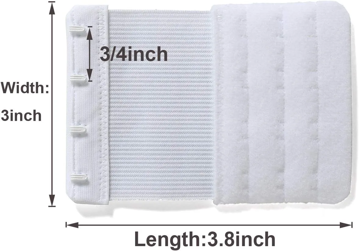 SAMGU Women's Bra Extenders 2 Hook / 3 Hook / 4 Hook / 5 Hook / 6 Hook, Soft Stretchy Back Bra Extension Strap