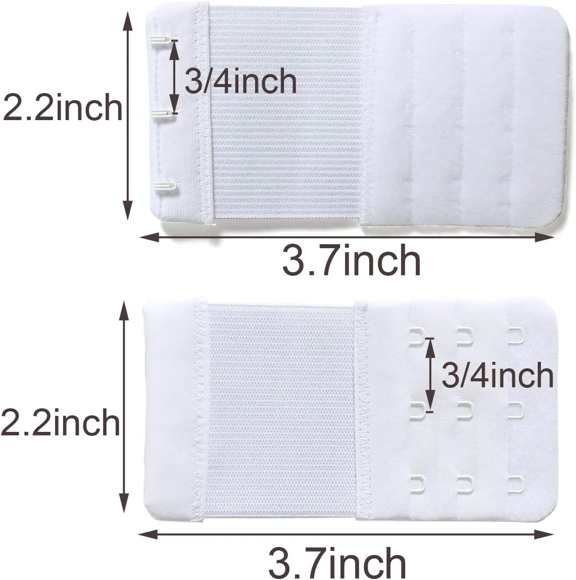 SAMGU Women's Bra Extenders 2 Hook / 3 Hook / 4 Hook / 5 Hook / 6 Hook, Soft Stretchy Back Bra Extension Strap