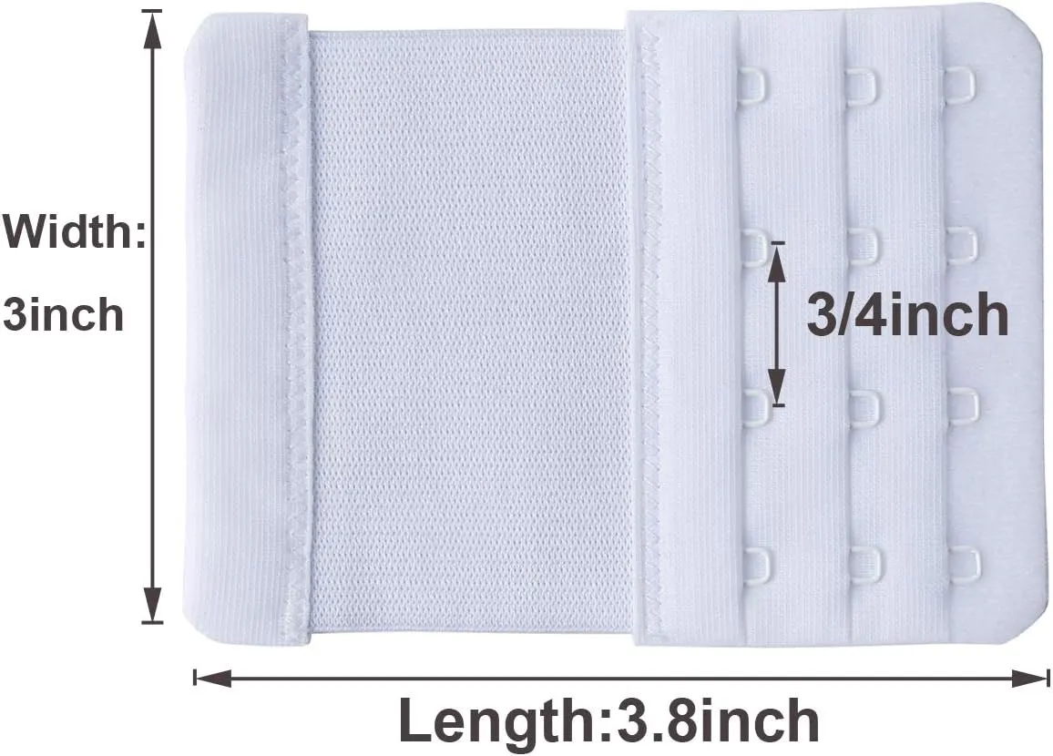 SAMGU Women's Bra Extenders 2 Hook / 3 Hook / 4 Hook / 5 Hook / 6 Hook, Soft Stretchy Back Bra Extension Strap