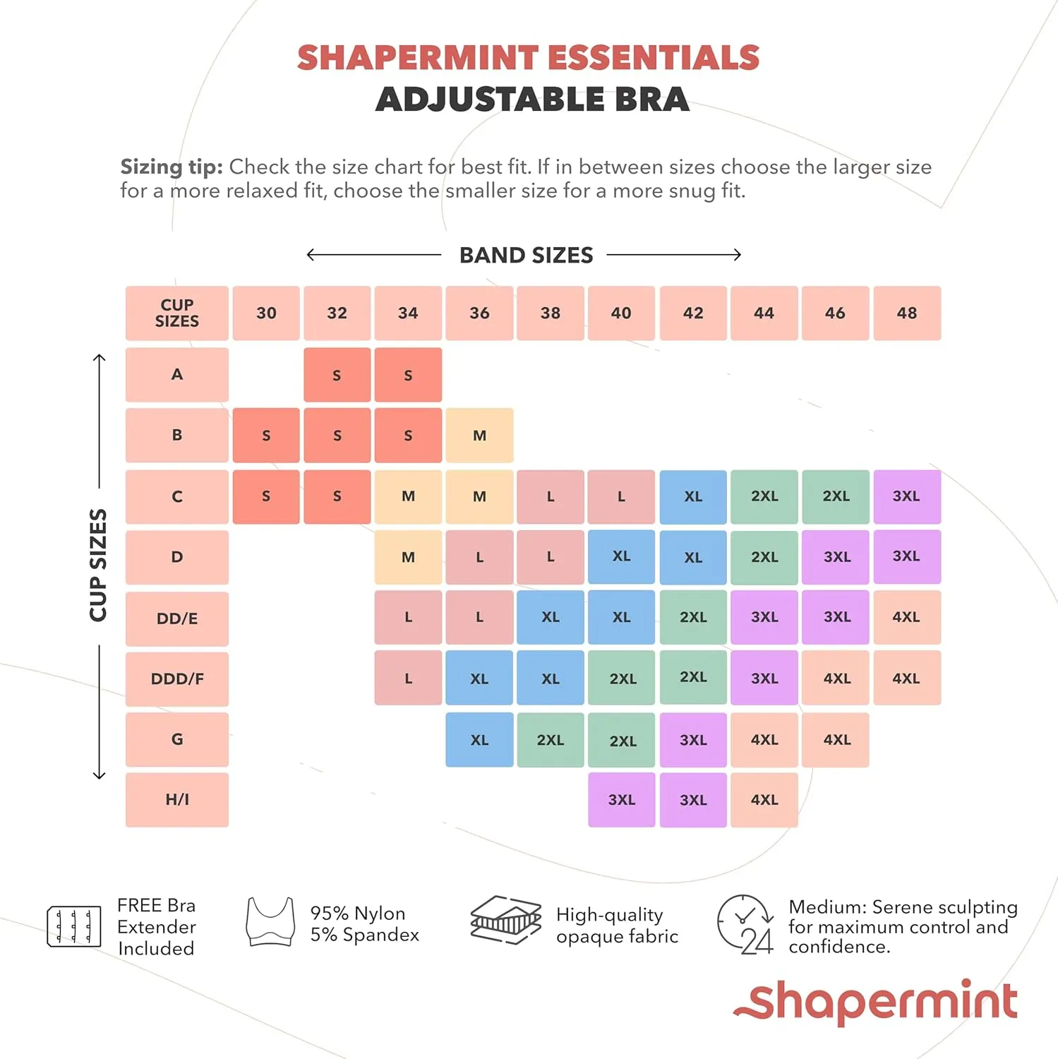 SHAPERMINT Bras for Women No Underwire - Seamless Bras for Women, Wireless Bra, Adjustable Seamless Bra, Plus Sizes