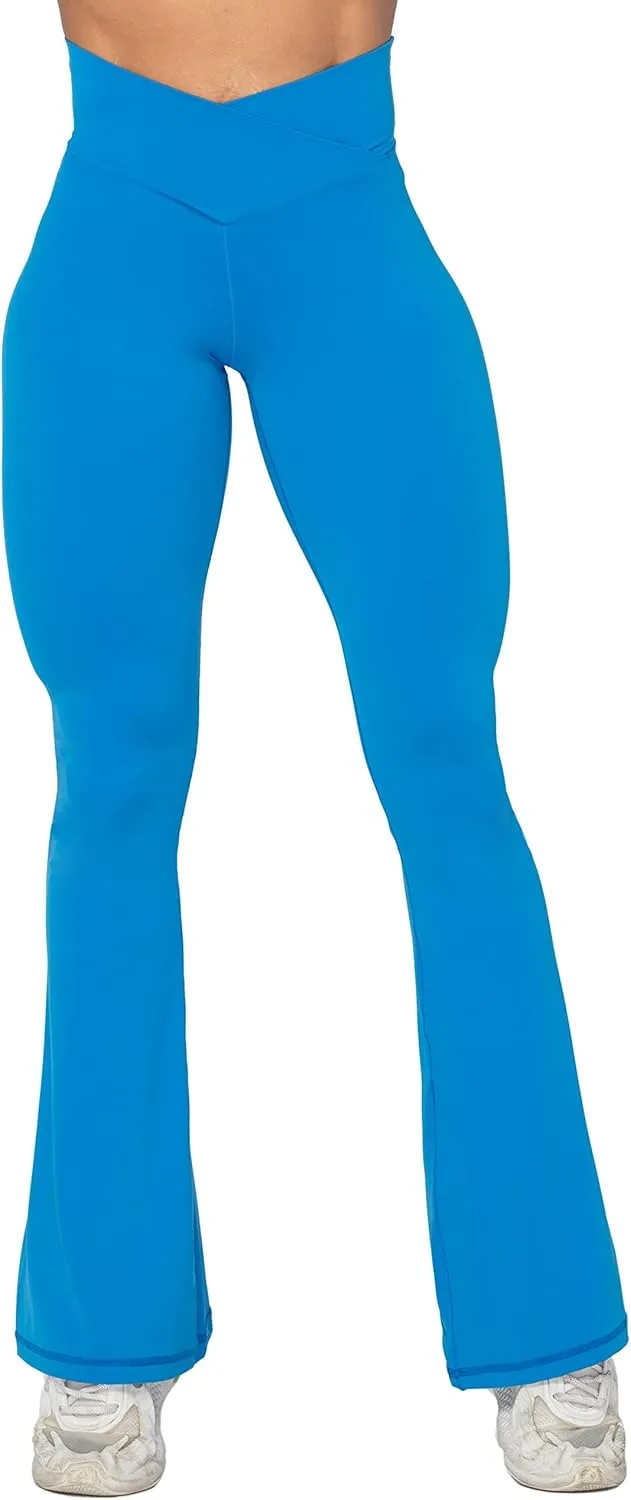 Sunzel Flare Leggings, Crossover Yoga Pants with Tummy Control, High-Waisted and Wide Leg