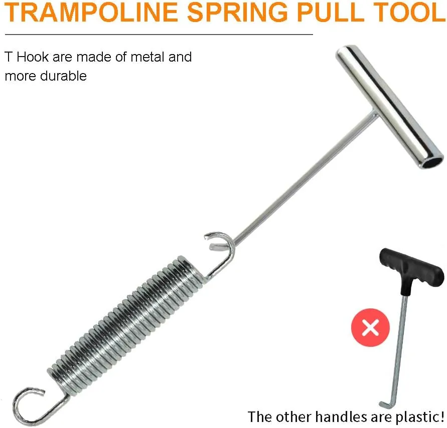 Trampoline Springs Heavy Duty 5.5-7Inch Stainless Steel Trampoline Replacement Springs Universal Trampoline Accessories with Spring Tool with 16 Pack